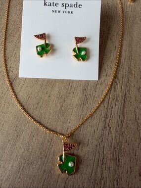Kate Spade Hole in One Necklace and Earrings Set NWT